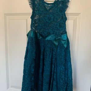 Cat and Jack teal lace dress